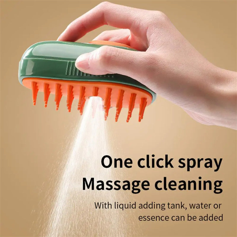 Steamy Self-Cleaning Cat Brush – Avocado-Shaped Electric Grooming Tool