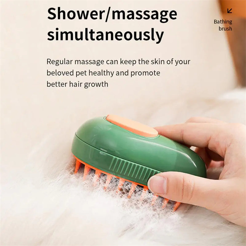 Steamy Self-Cleaning Cat Brush – Avocado-Shaped Electric Grooming Tool