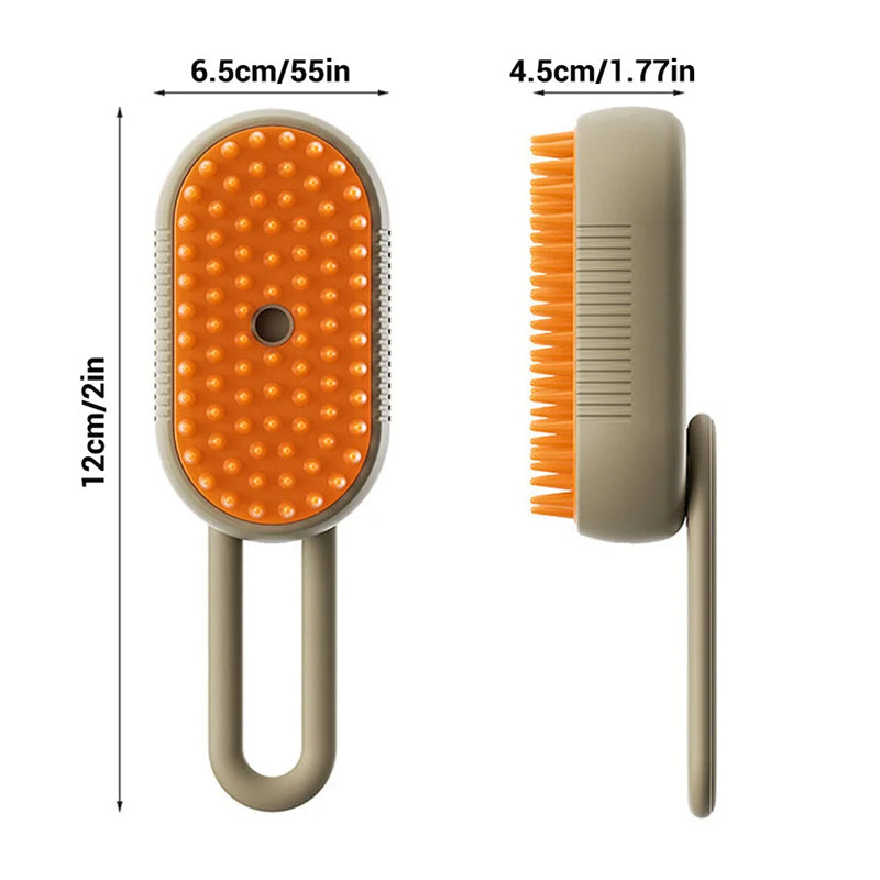 3-in-1 Electric Steam Pet Brush – Deshedding & Massage Tool