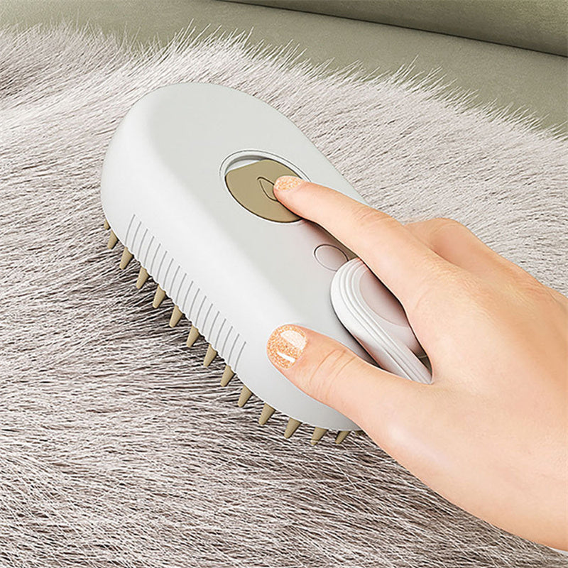 3-in-1 Electric Steam Pet Brush – Deshedding & Massage Tool
