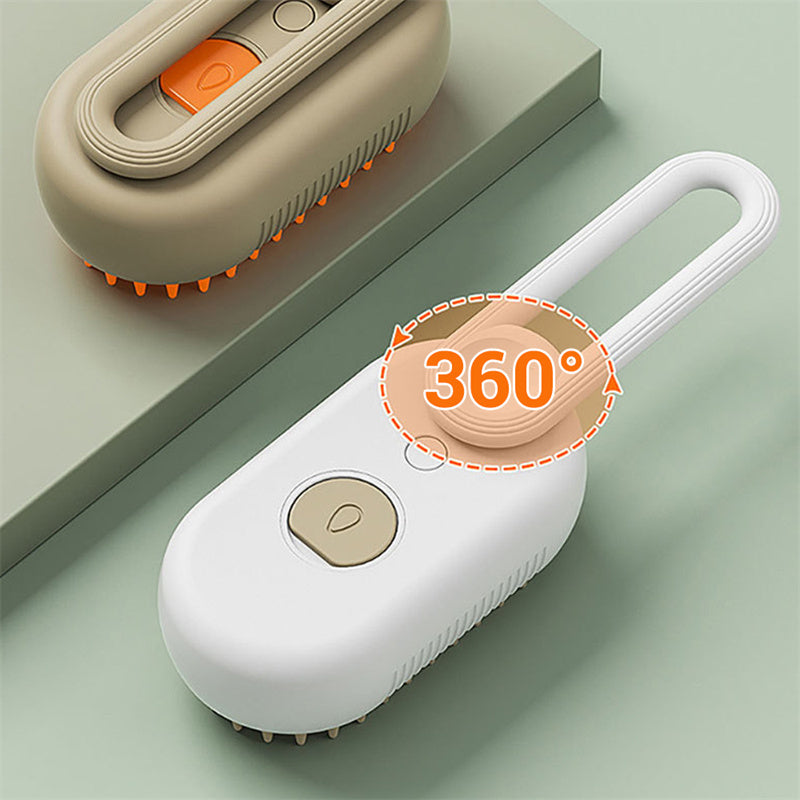 3-in-1 Electric Steam Pet Brush – Deshedding & Massage Tool