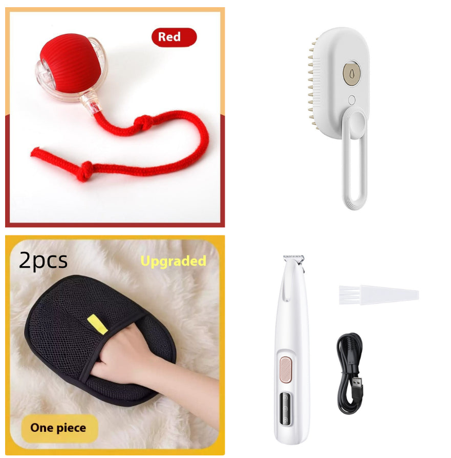 3-in-1 Electric Steam Pet Brush – Deshedding & Massage Tool