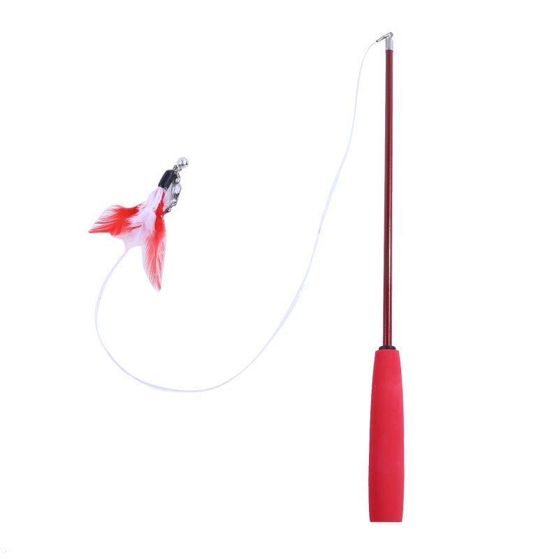 Retractable Cat Teaser Wand – 3-Section Interactive Cat Toy