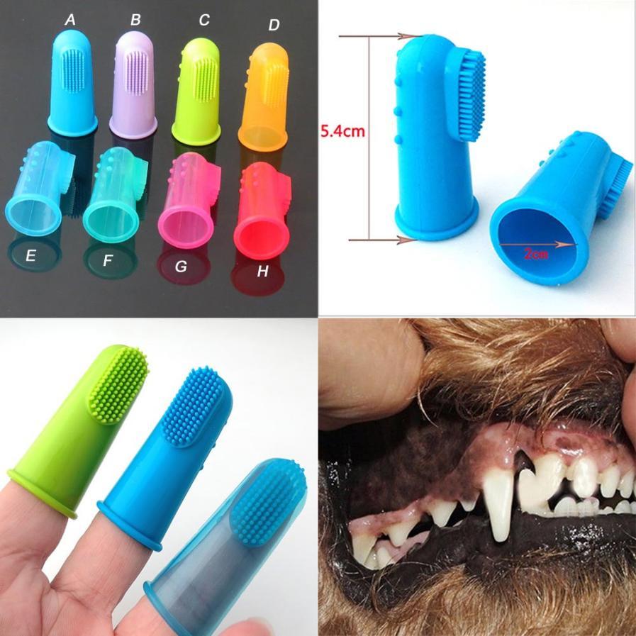 Soft Silicone Pet Finger Toothbrush – Dental Care for Dogs & Cats