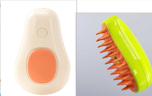 Steamy Self-Cleaning Cat Brush – Avocado-Shaped Electric Grooming Tool