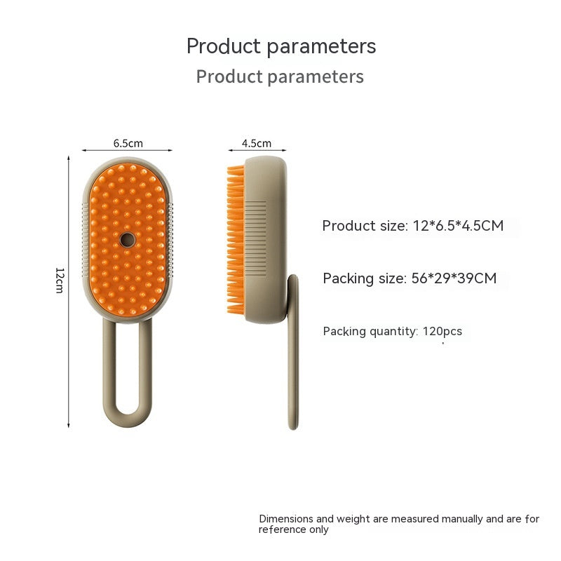 3-in-1 Electric Steam Pet Brush – Deshedding & Massage Tool