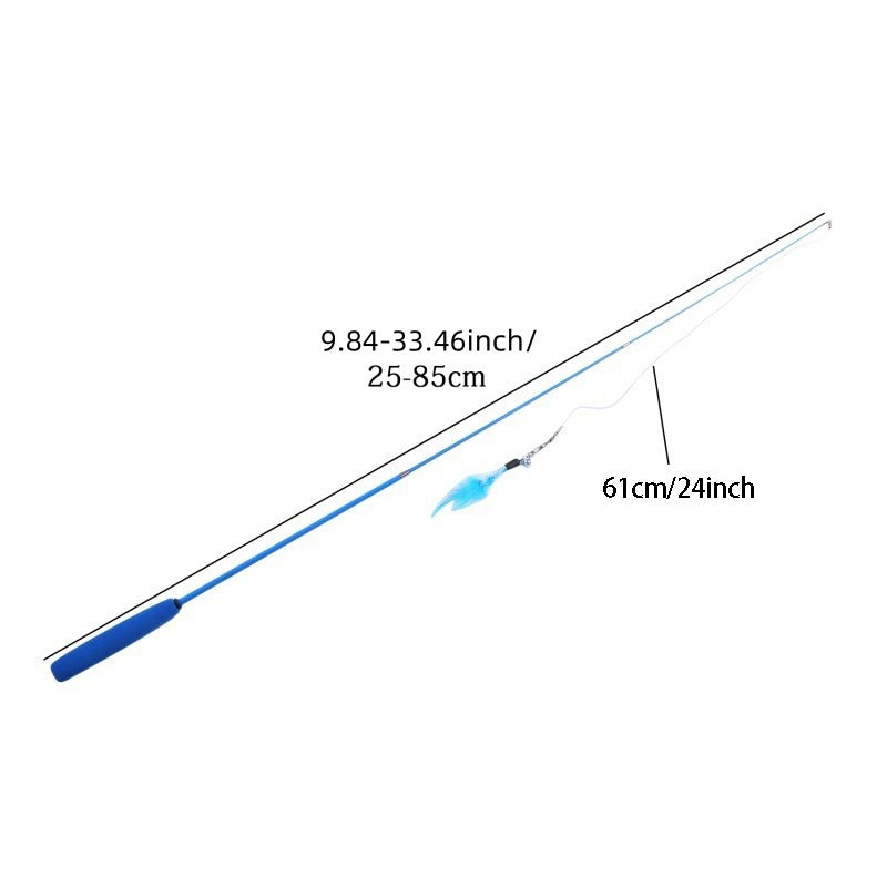 Retractable Cat Teaser Wand – 3-Section Interactive Cat Toy