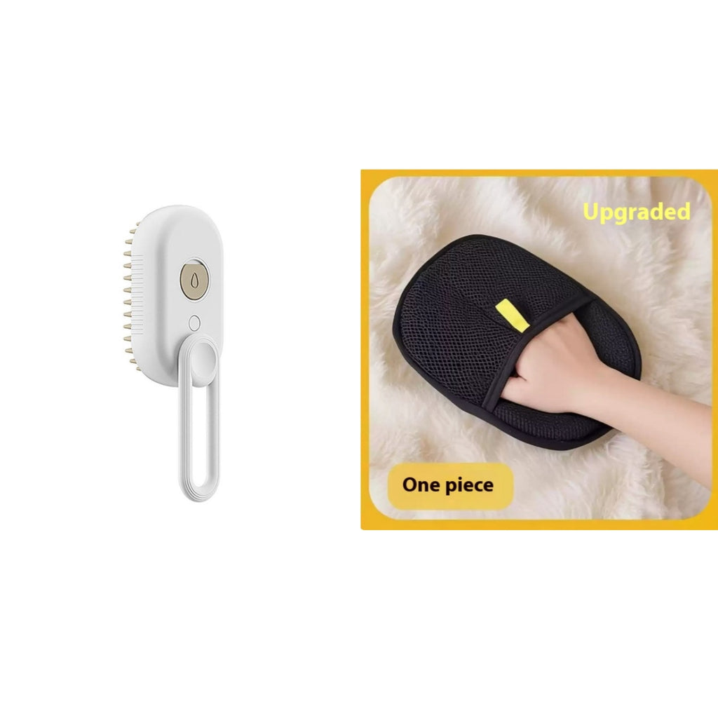 3-in-1 Electric Steam Pet Brush – Deshedding & Massage Tool