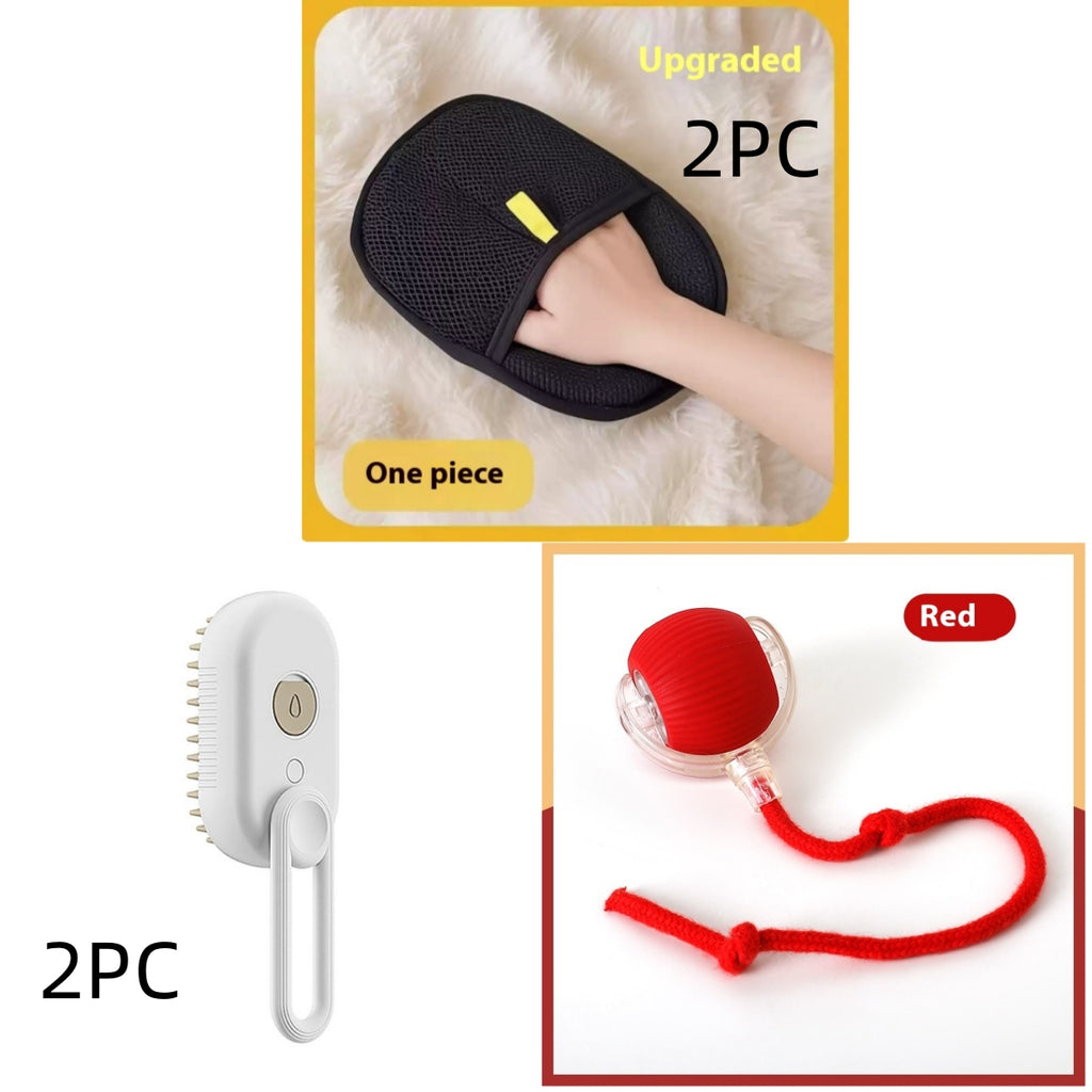 3-in-1 Electric Steam Pet Brush – Deshedding & Massage Tool