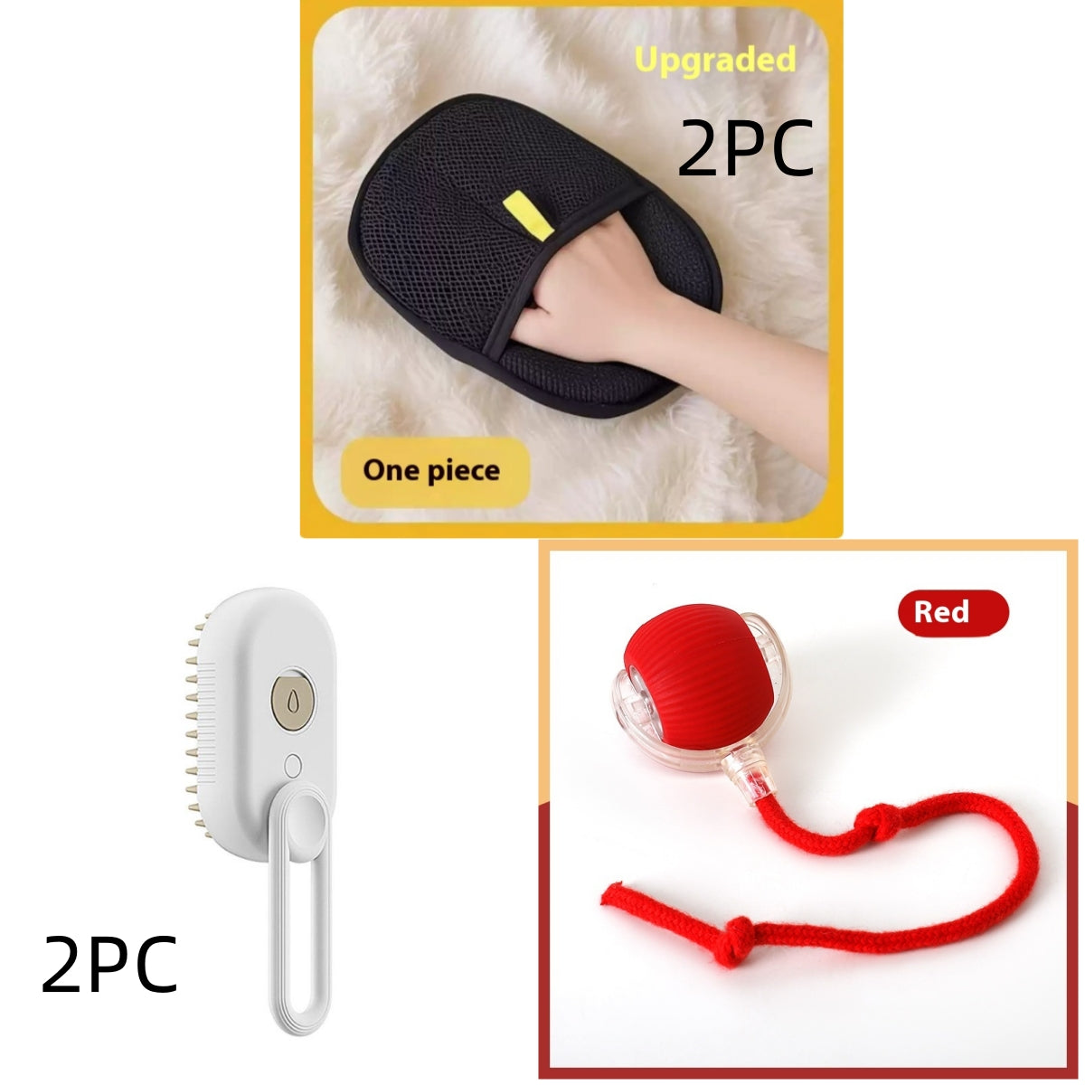 3-in-1 Electric Steam Pet Brush – Deshedding & Massage Tool