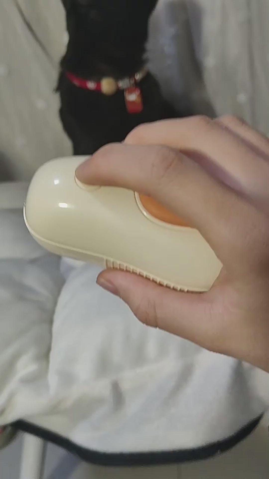 Steamy Self-Cleaning Cat Brush – Avocado-Shaped Electric Grooming Tool